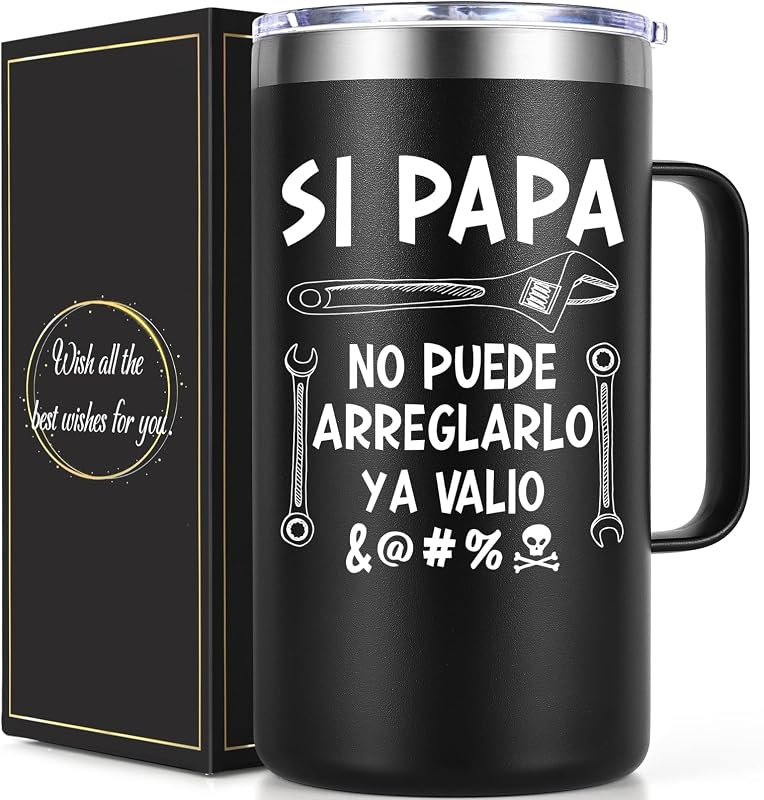 Taza café aislada 20oz regalo día del padre papá mexicano