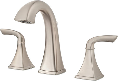 Grifo baño 8pulg 2 asas 3 agujeros níquel cepillado
