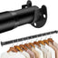 Barra tensión ajustable 17-70pulg para colgar ropa negra