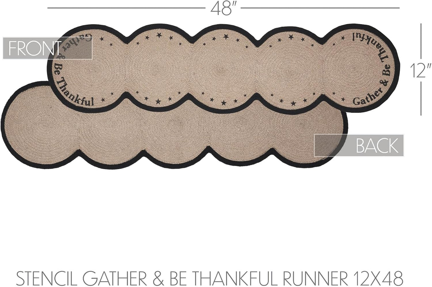 Estencil Camino Mesa 12x48" Algodón Trenzado Otoño
