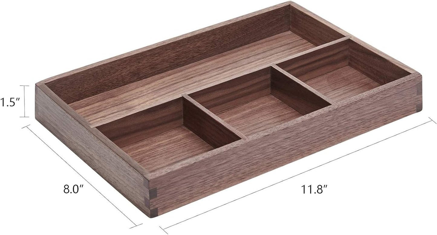 Bandeja organizadora madera nogal negro caja escritorio