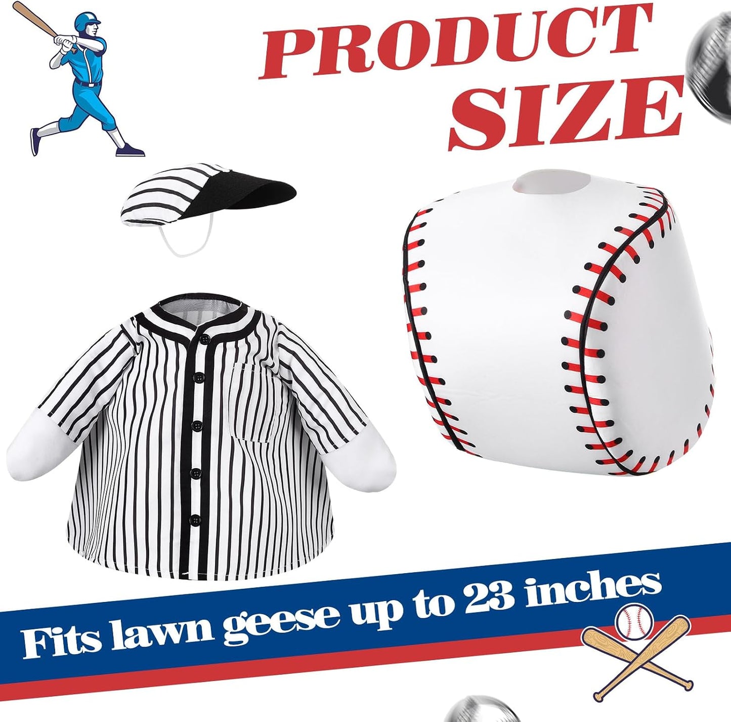 Set 2 Ropa Ganso Béisbol para 23 Gansos Decoración