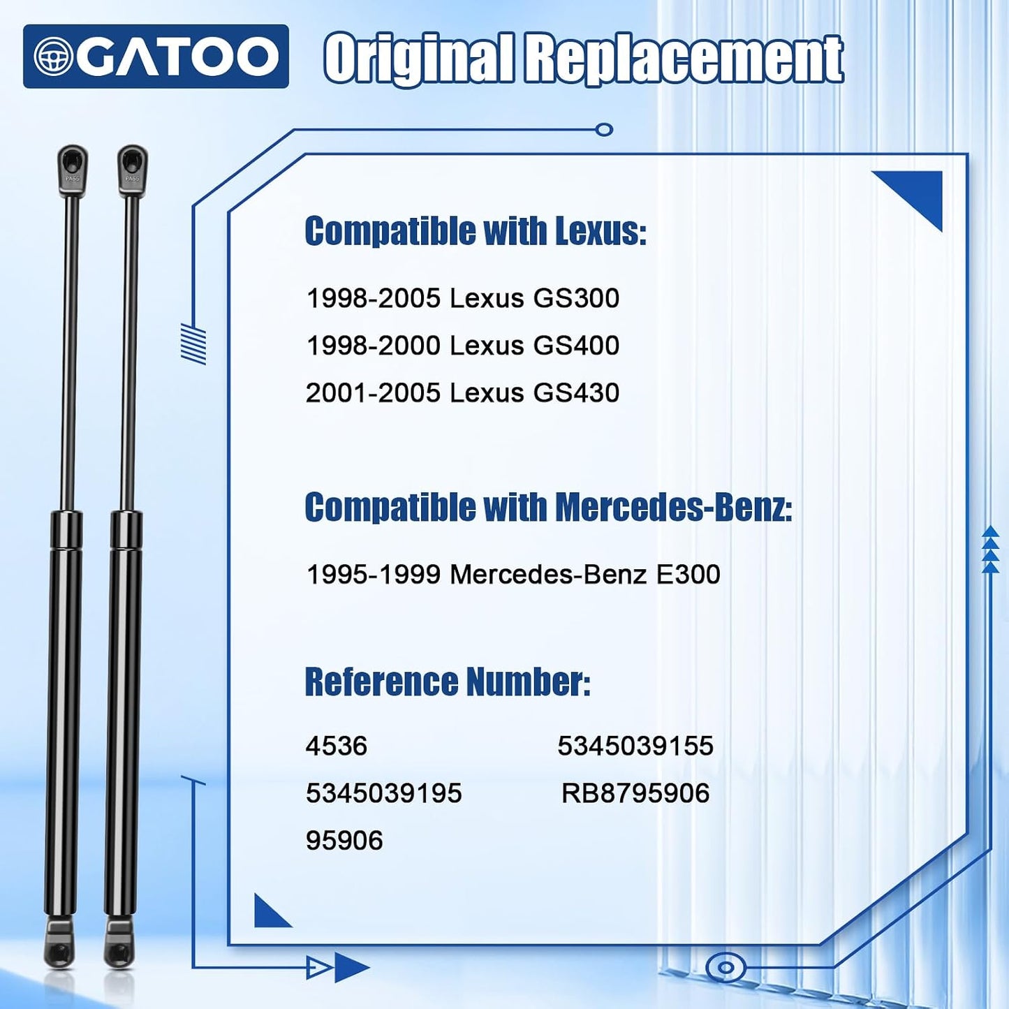 Soporte elevación capó Lexus GS 98-05 set 2