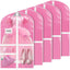 Bolsas plegables 40pulg para disfraces niños con ventana PVC 3 bolsillos cremallera rojo rosa set 5
