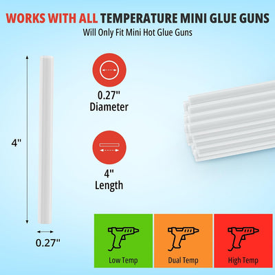 Mini palitos pegamento 4x0.27 pulg transparentes a granel