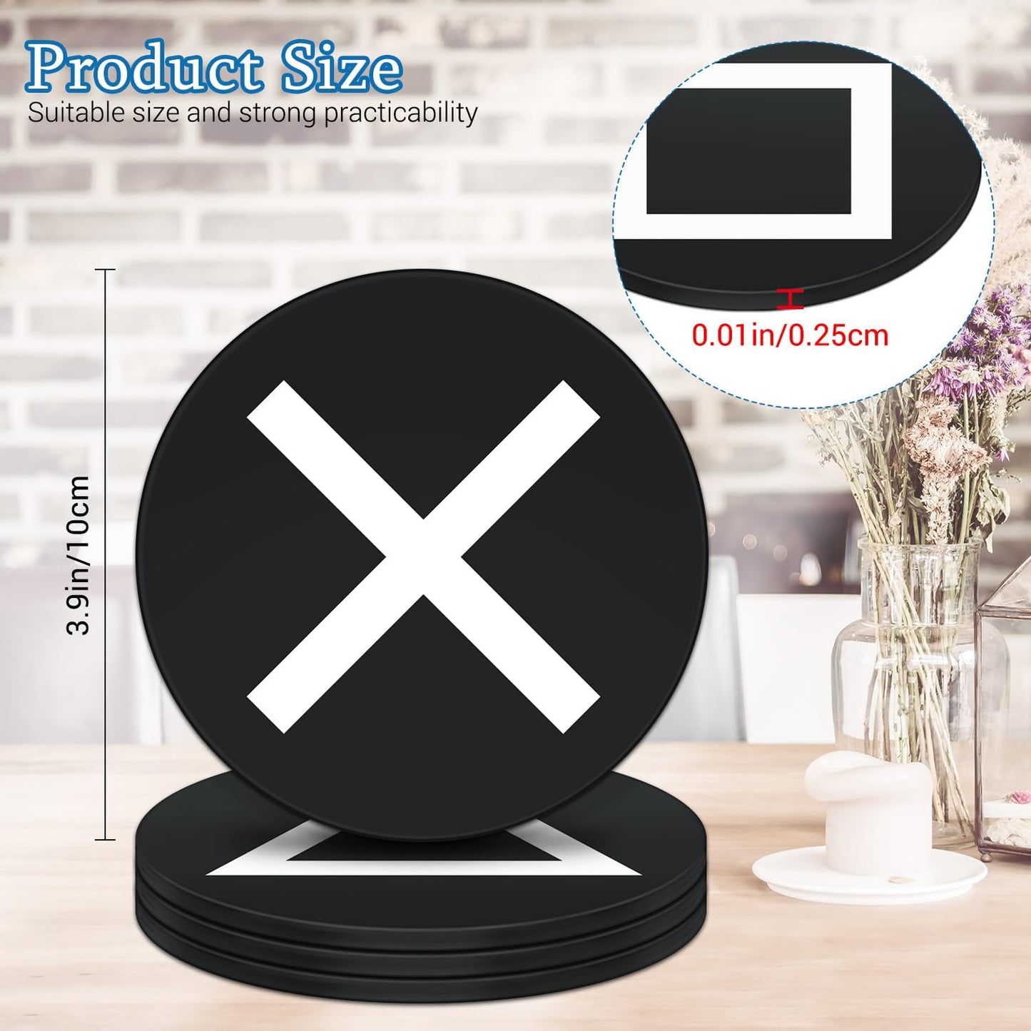 Posavasos silicona negra antideslizante juego 4