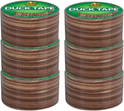 Cinta adhesiva estampado pato 6 rollos veteado madera