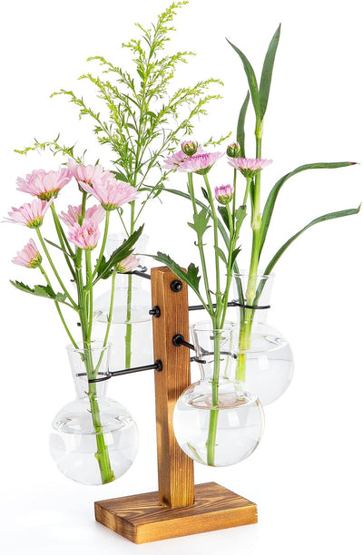 Soporte madera para jarrones terrario jardín