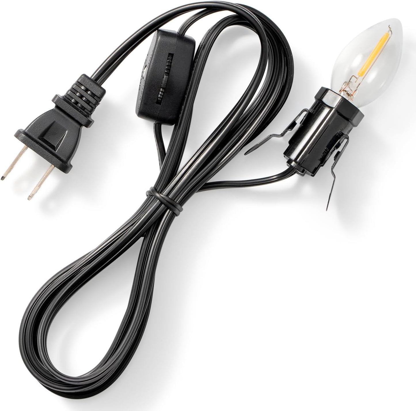 Cable C7 6ft con bombilla LED E12 interruptor Navidad