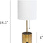 Lámpara mesa metal martillado USB tela color dorado