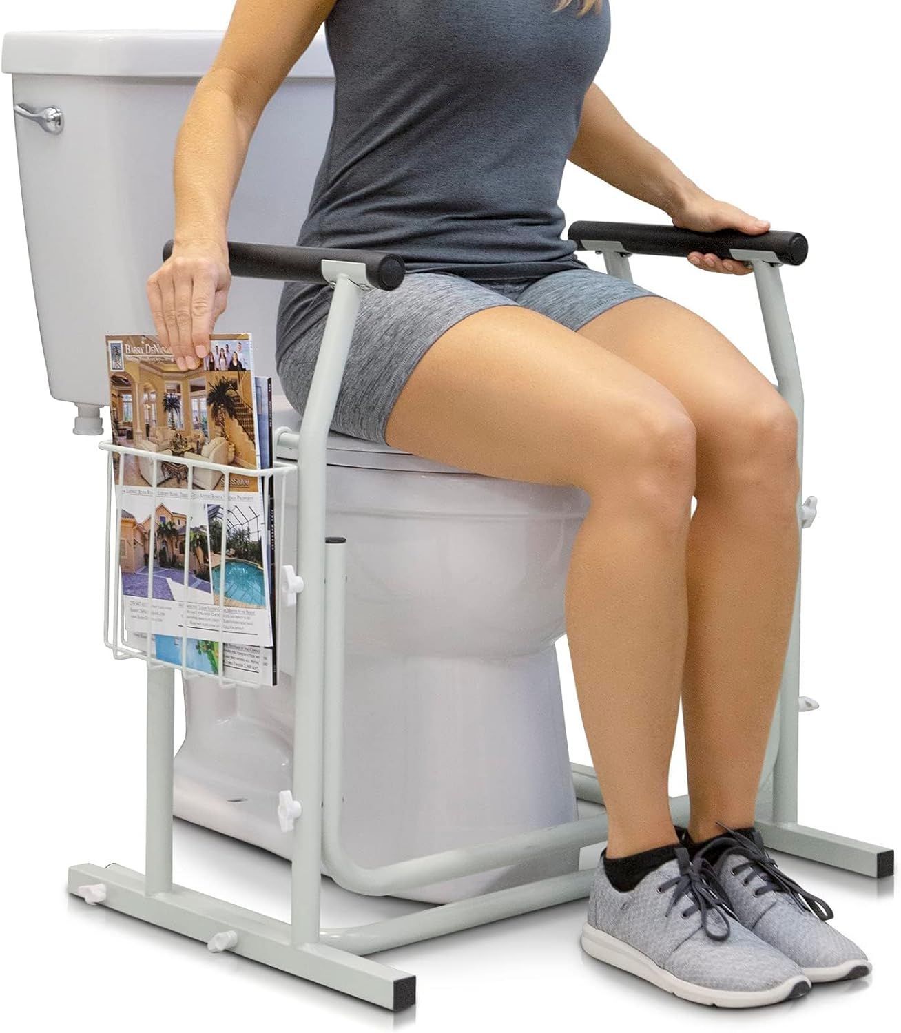 Barandal baño stand alone con barra agarre para ancianos