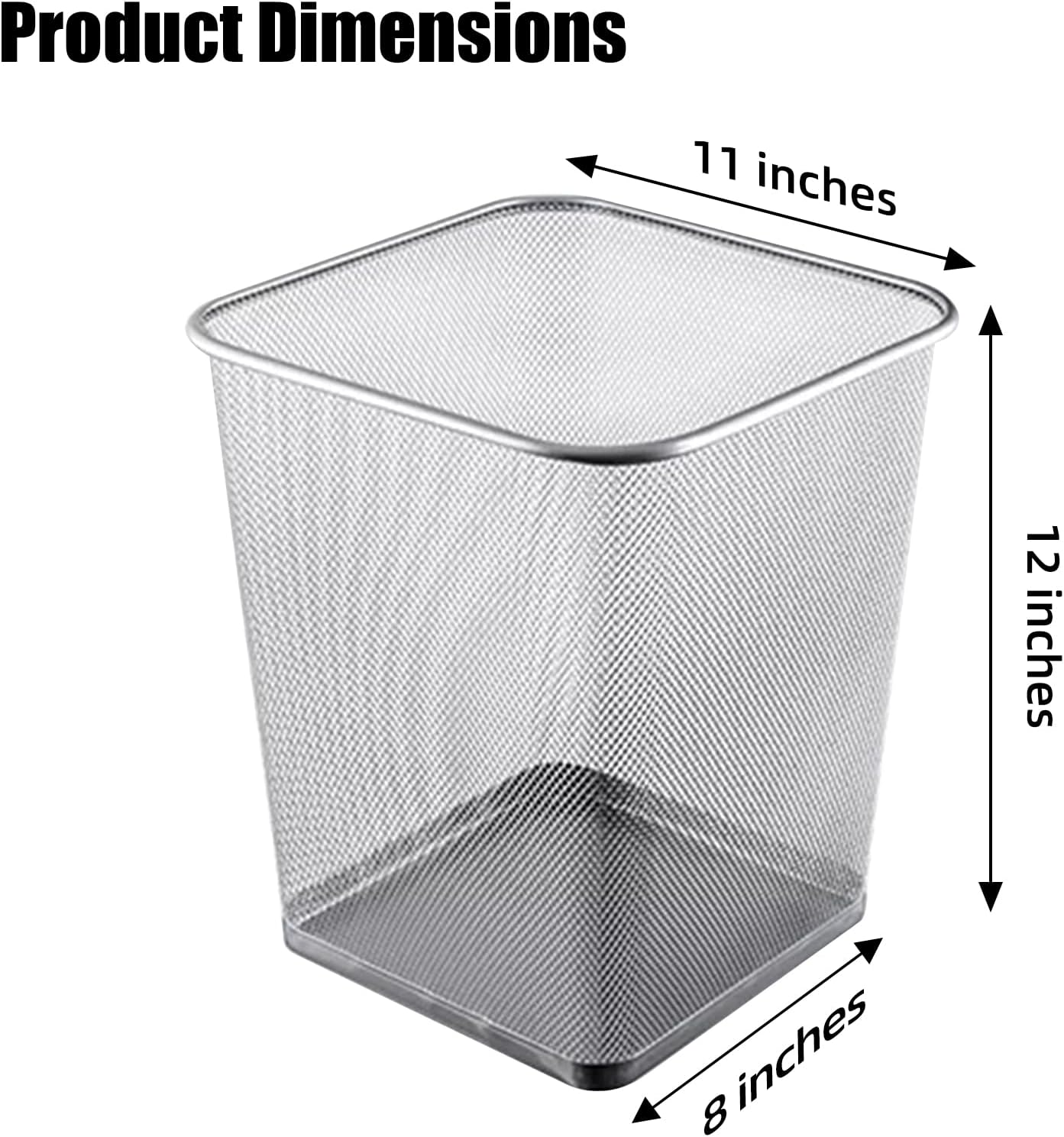 10 Botes Basura Metal Plateado 6gal Malla Antiderrap