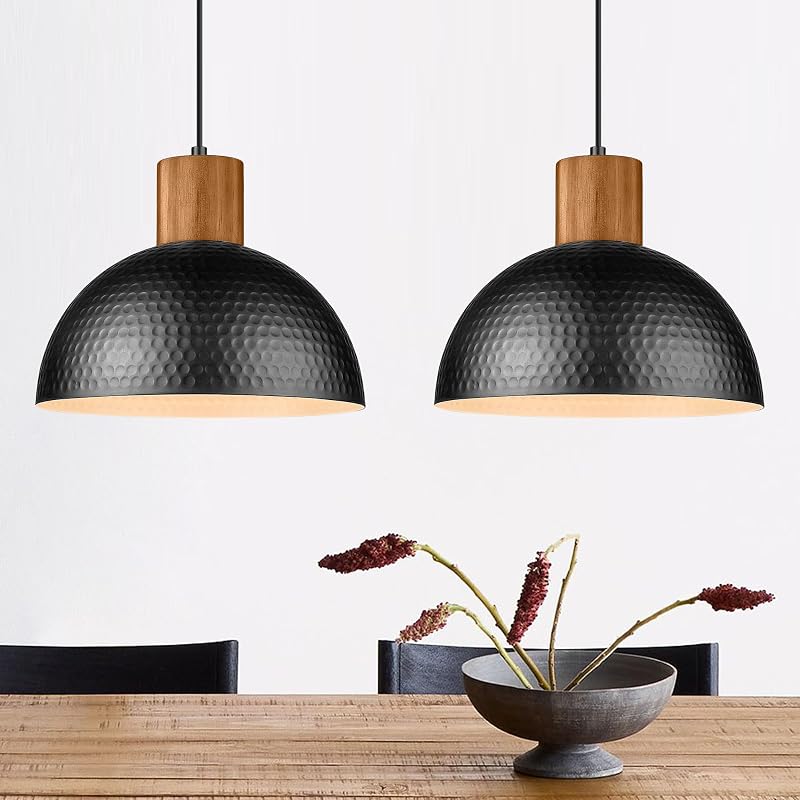 2 Luces Colgantes Cúpula Metal Industrial para Cocina Bar