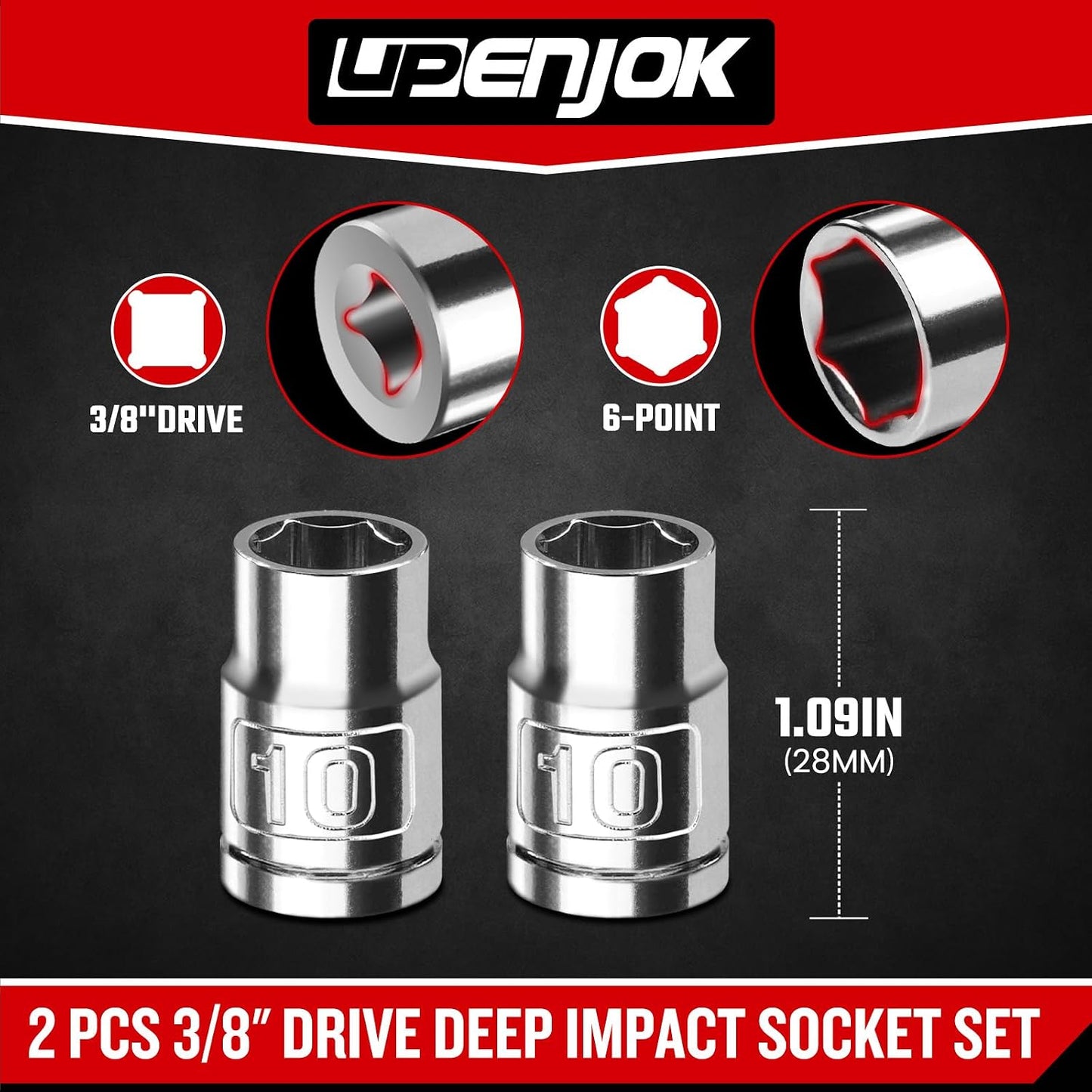 2 Pzas tornillos acero Cr-V 10mm 3/8