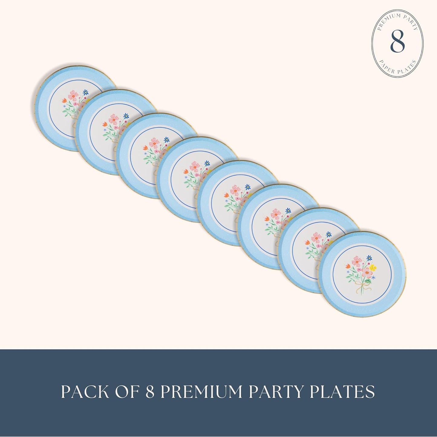 Platos de postre de papel floral para fiesta elegante