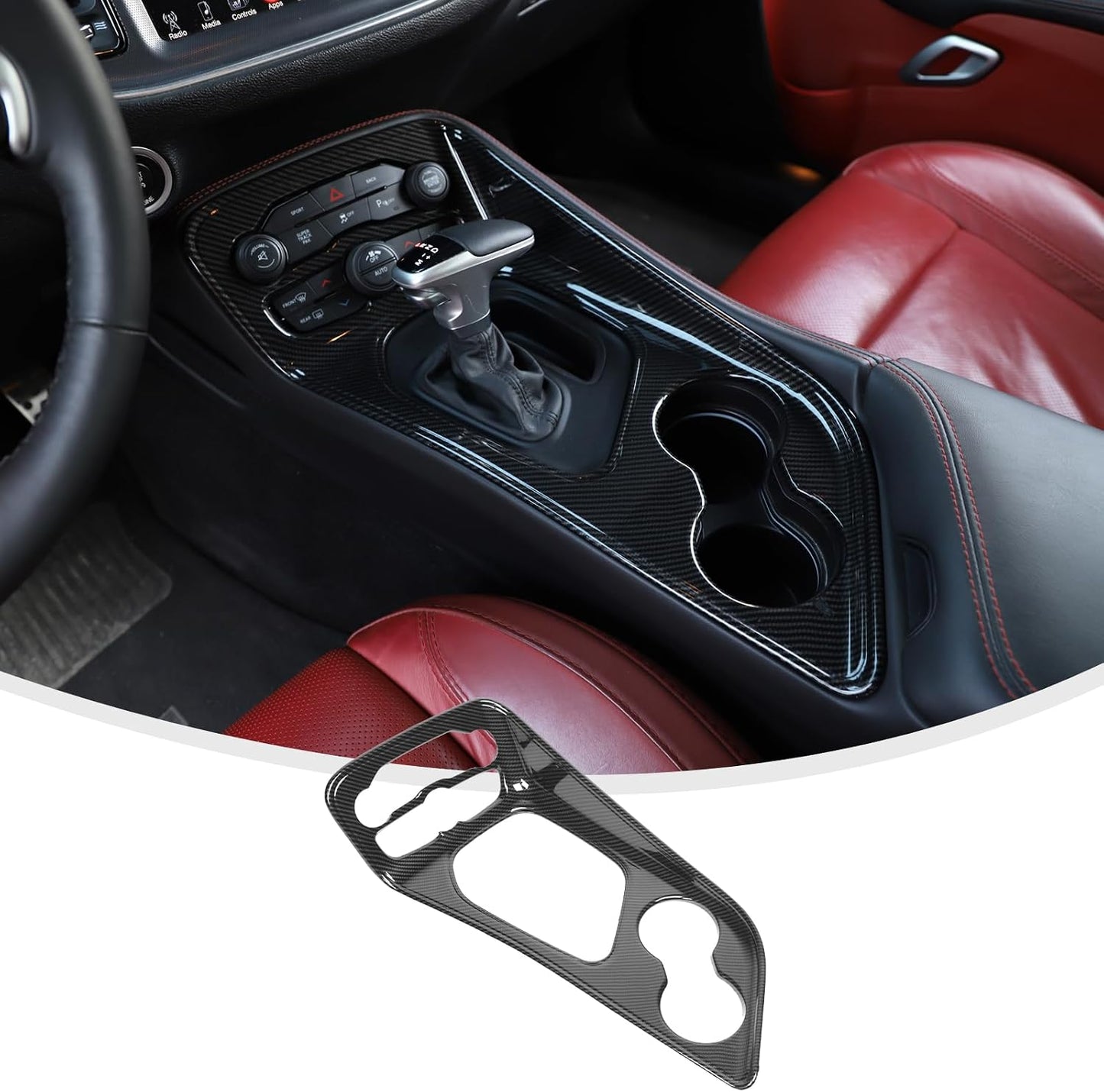 Cubierta palanca cambios Dodge Challenger 15-23 fibra