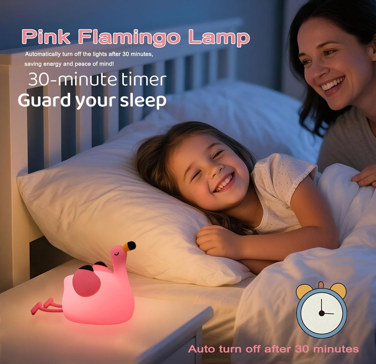 Luz nocturna de silicona rosa para niños dormitorio
