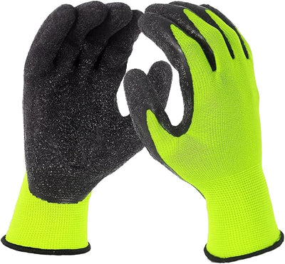 Guantes seguridad transpirables látex arrugado para trabajo