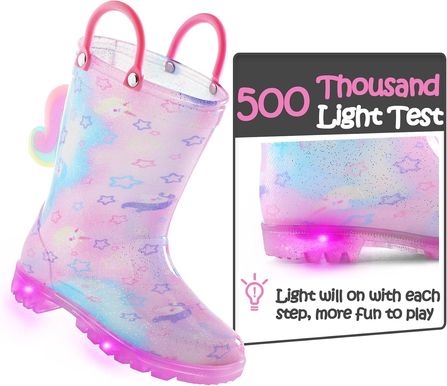 Botas lluvia para niños con asas impermeables