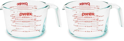 Taza medidora vidrio 4 tazas para horno y microondas set 2