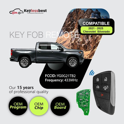 2 Repuestos control remoto Chevrolet Silverado 433MHz