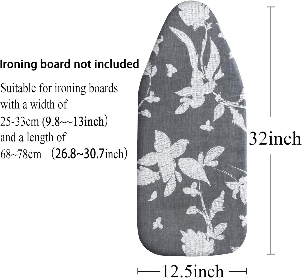 Funda tabla planchar resistente calor con relleno 12.5x32pulg