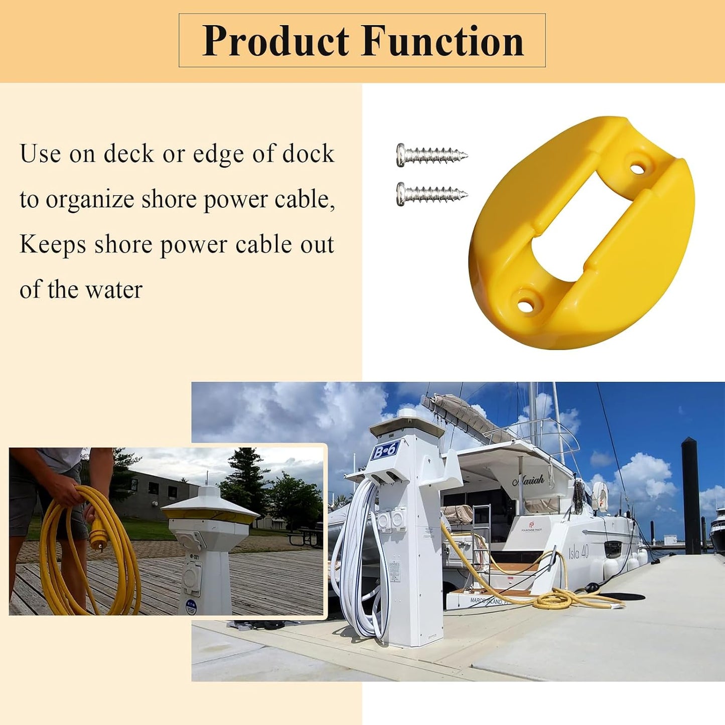 10 Clips Electricos Cable Alimentacion Marino 30A Cubierta
