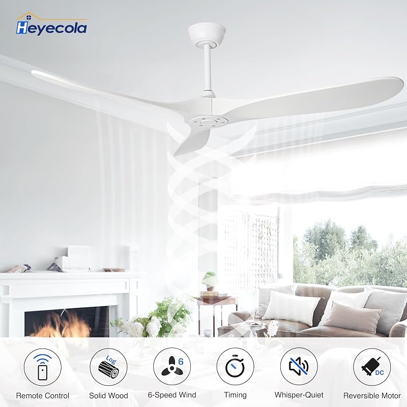 Ventilador techo madera 60" 3 aspas control remoto