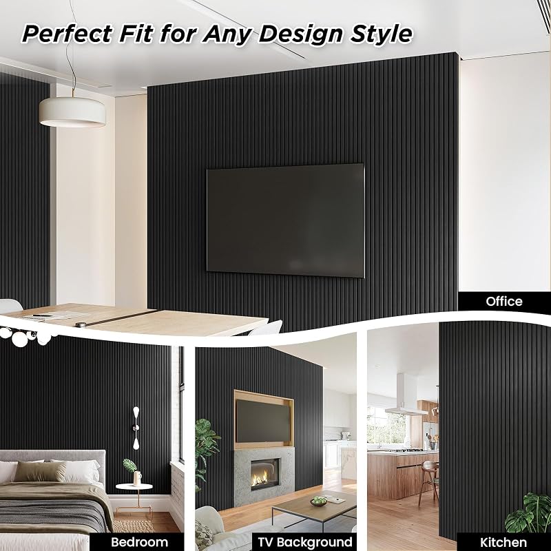 4 Paneles Pared Madera Insonorizados 106x12.6"