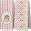 Juego de 2 paños de cocina decorativos de conejo de Pascua con lazo rosa para baño de niñas