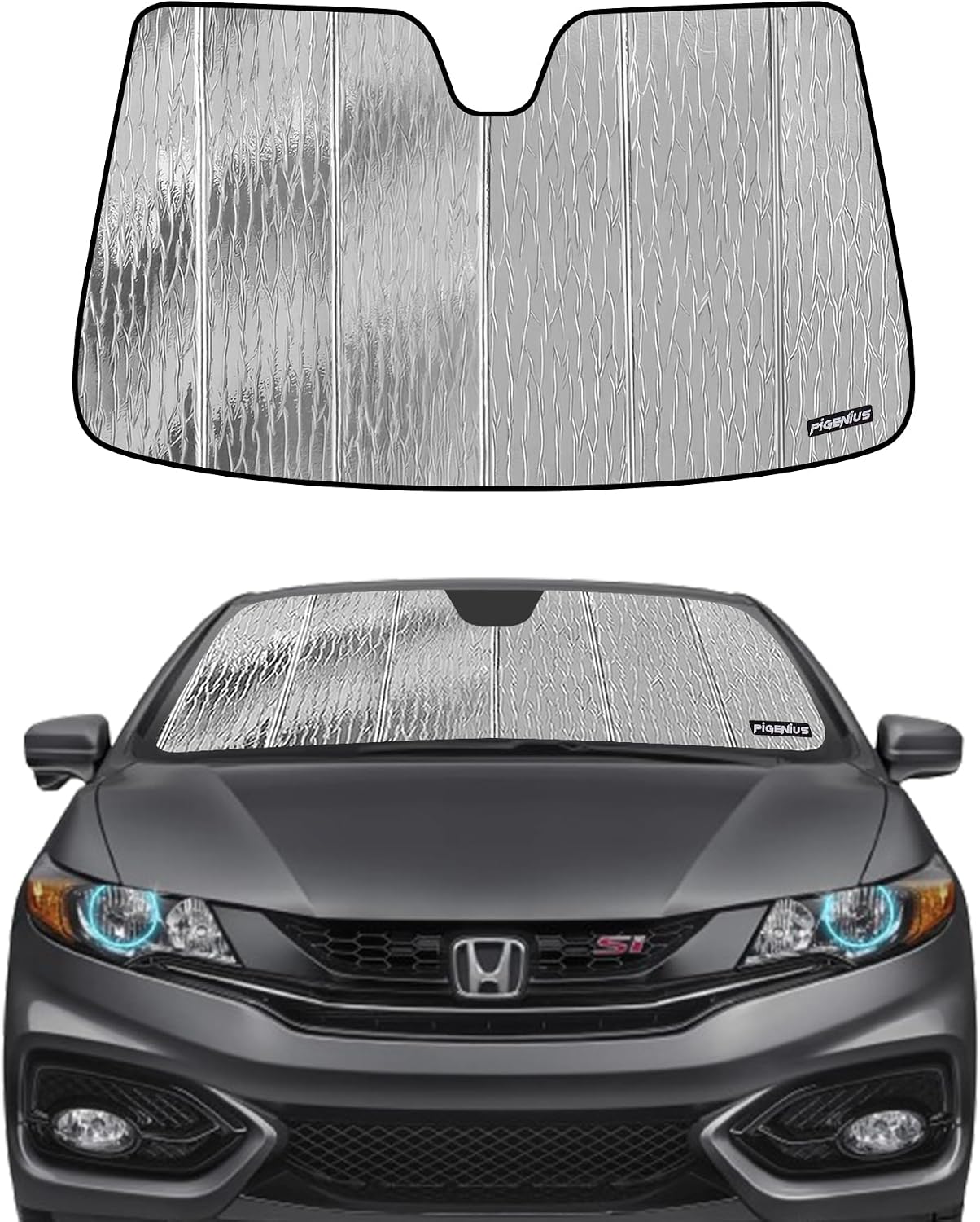 Parasol parabrisas Honda Civic 12-15 plateado/negro