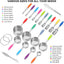 Set 20 Tazas y Cucharas Medidoras Acero Inox Apilables