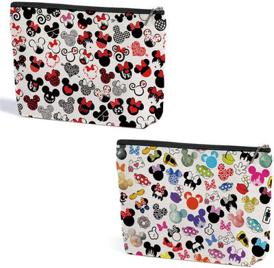 2 Pzas Estuche Maquillaje Estampado Ratón Dibujos Animados