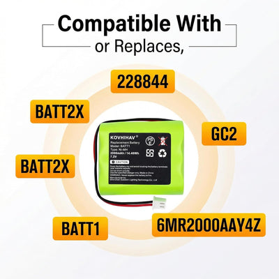 Batería 2GIG BATT2X comp 7.2v 1600mah NiMH