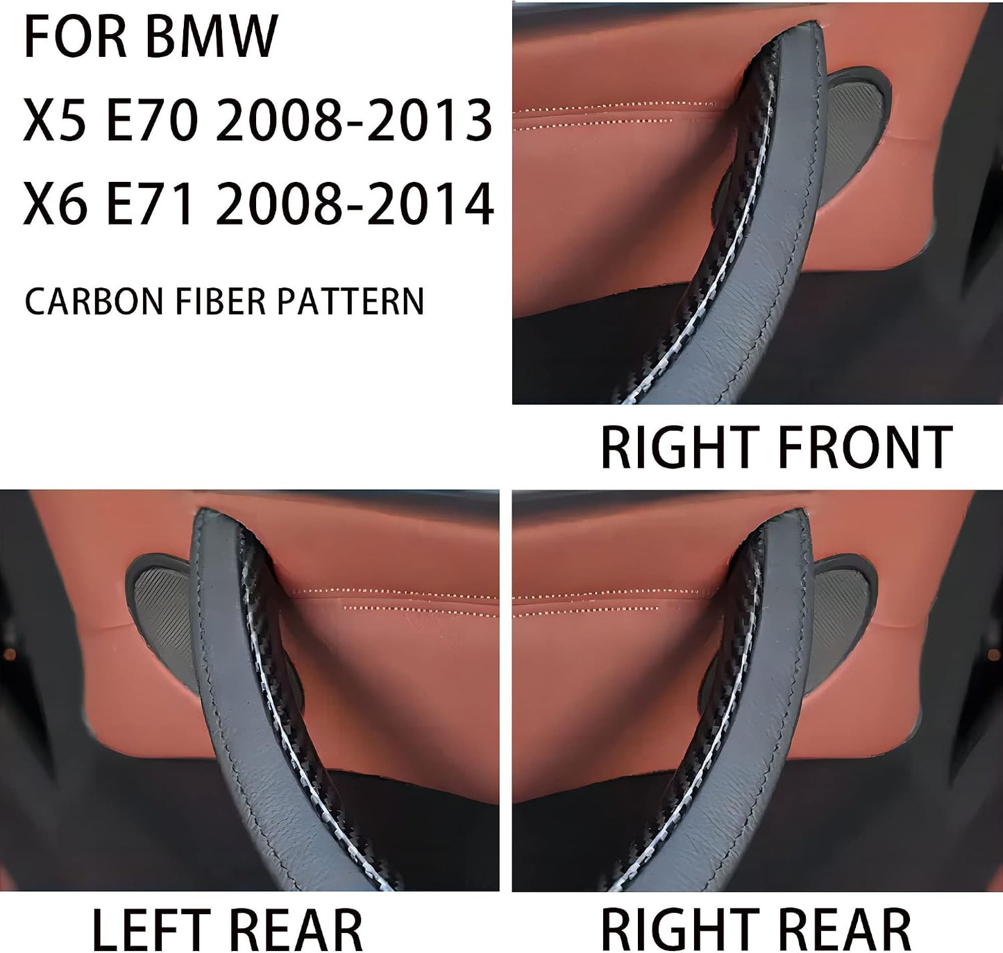 Cubierta manija puerta BMW X5/X6 fibra carbono trasera