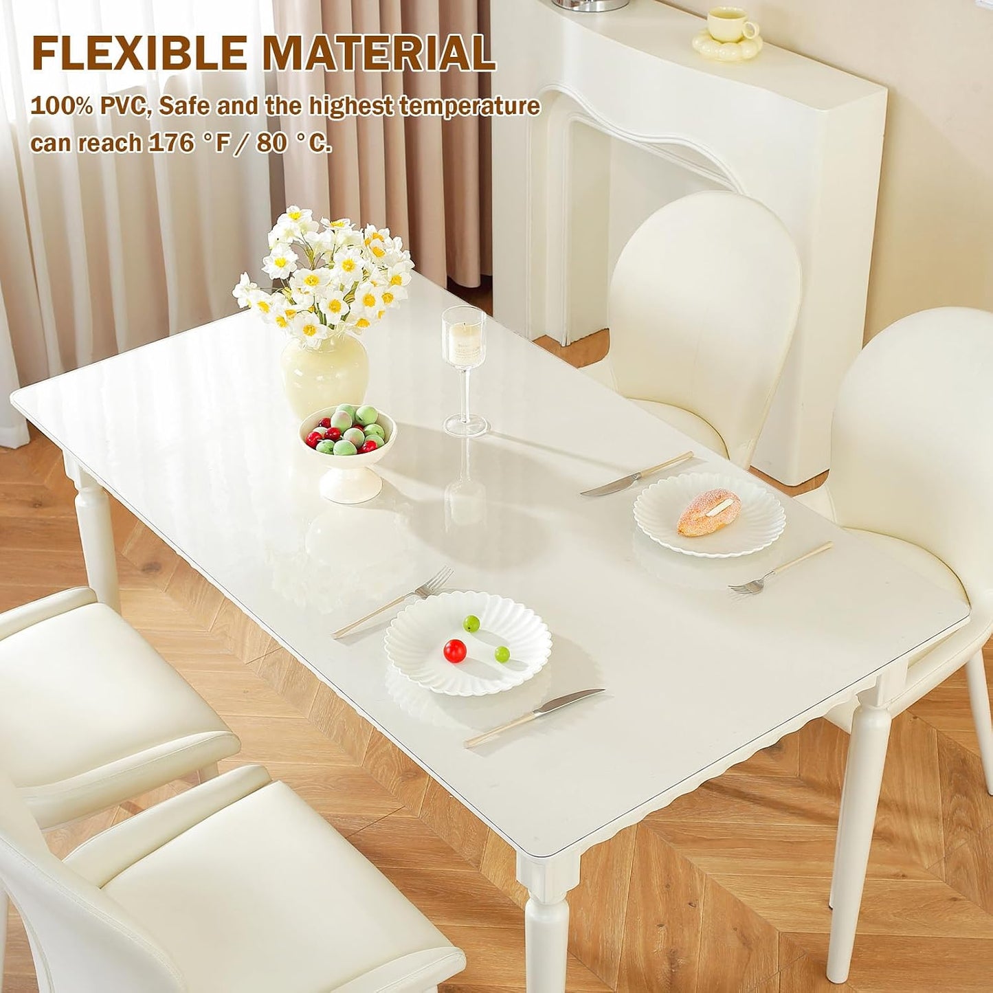 Protector mesa PVC transparente 36x72pulg 1.5mm impermeable