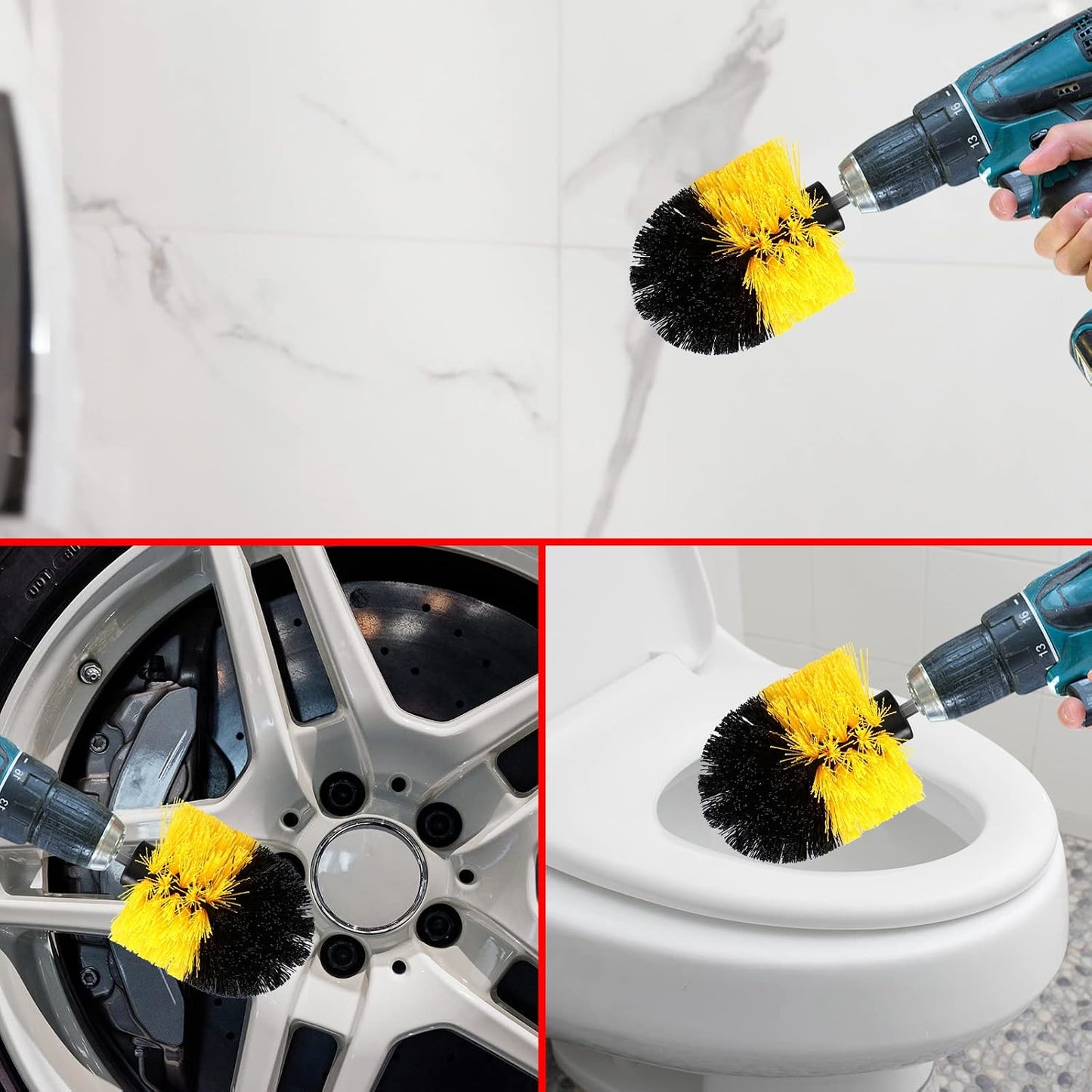 Cepillo taladro nailon limpieza multiusos baño cocina auto