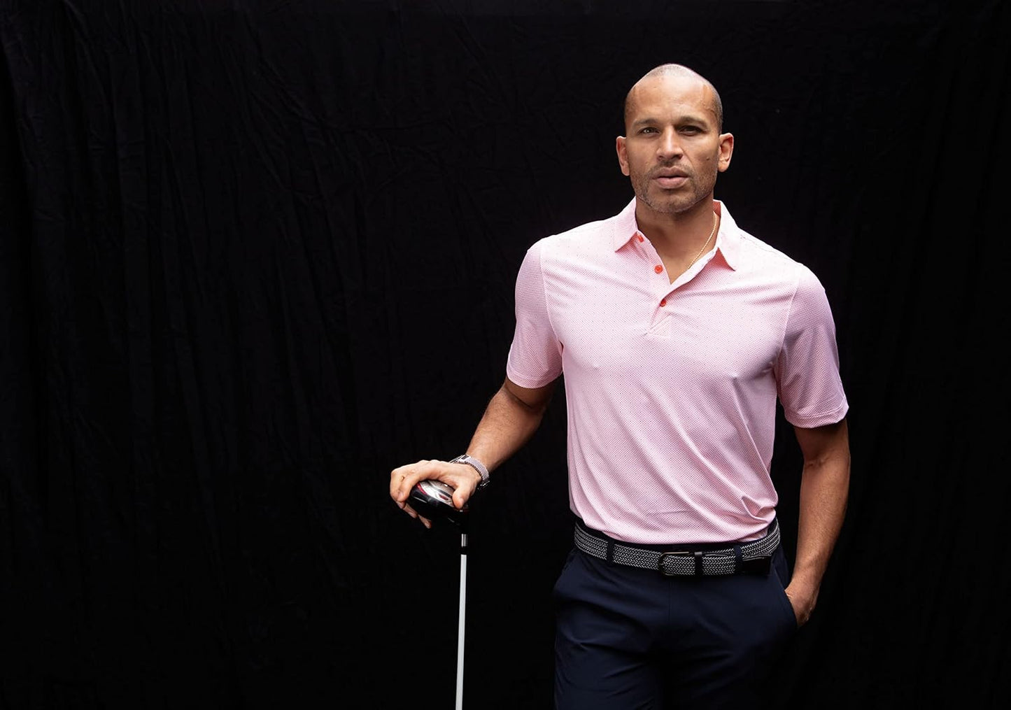 Polo Pike para hombre estampado doble punto