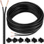 Cable 100ft 18/2 con 6 enchufes para tira LED negro