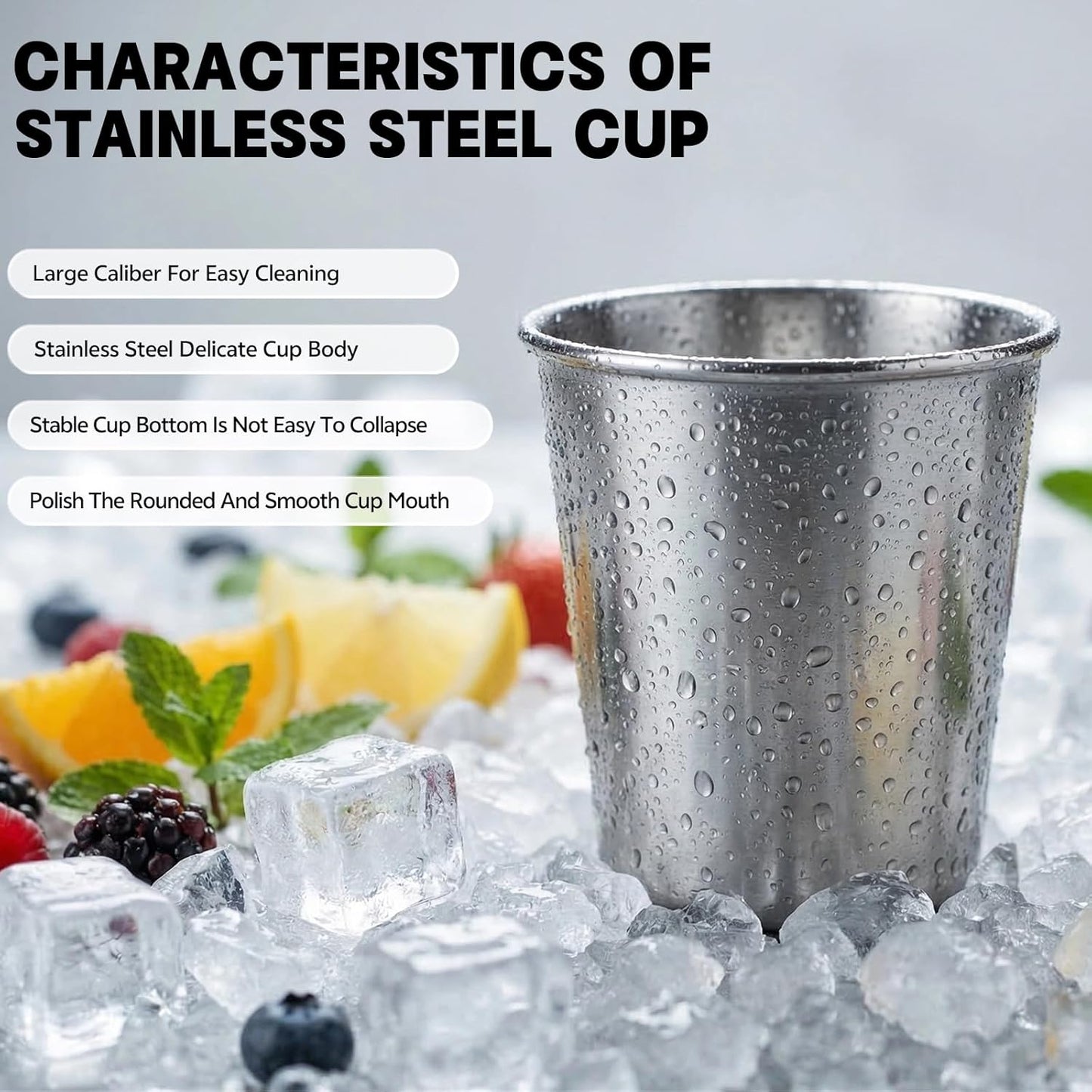 Set 20 Tazas Acero Inox Reutilizables Apilables Sin BPA
