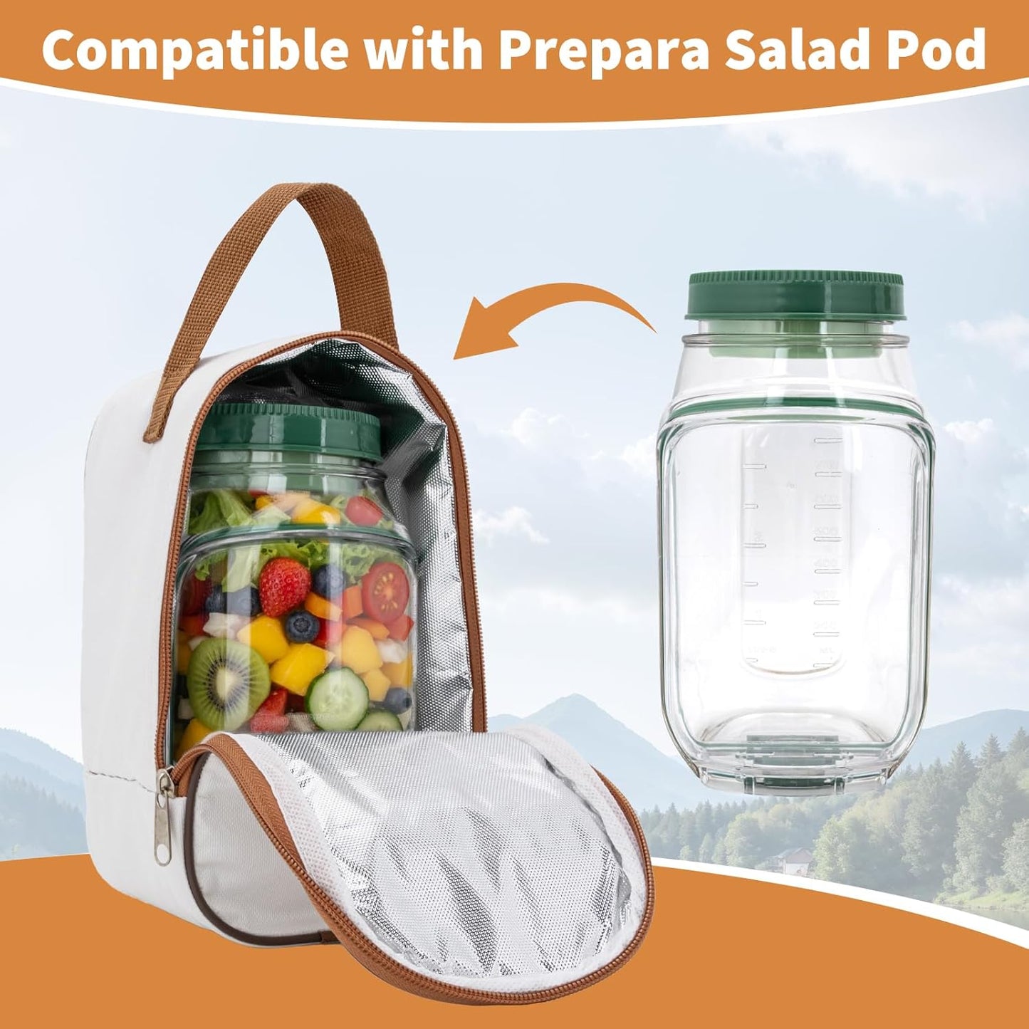 2 Pzas Bolsa Almacenamiento Mason Jar Side Open Duradera