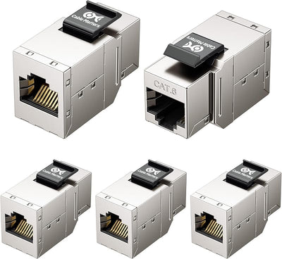 Paquete 5 acopladores Keystone Cat6 blindados 10 Gbps