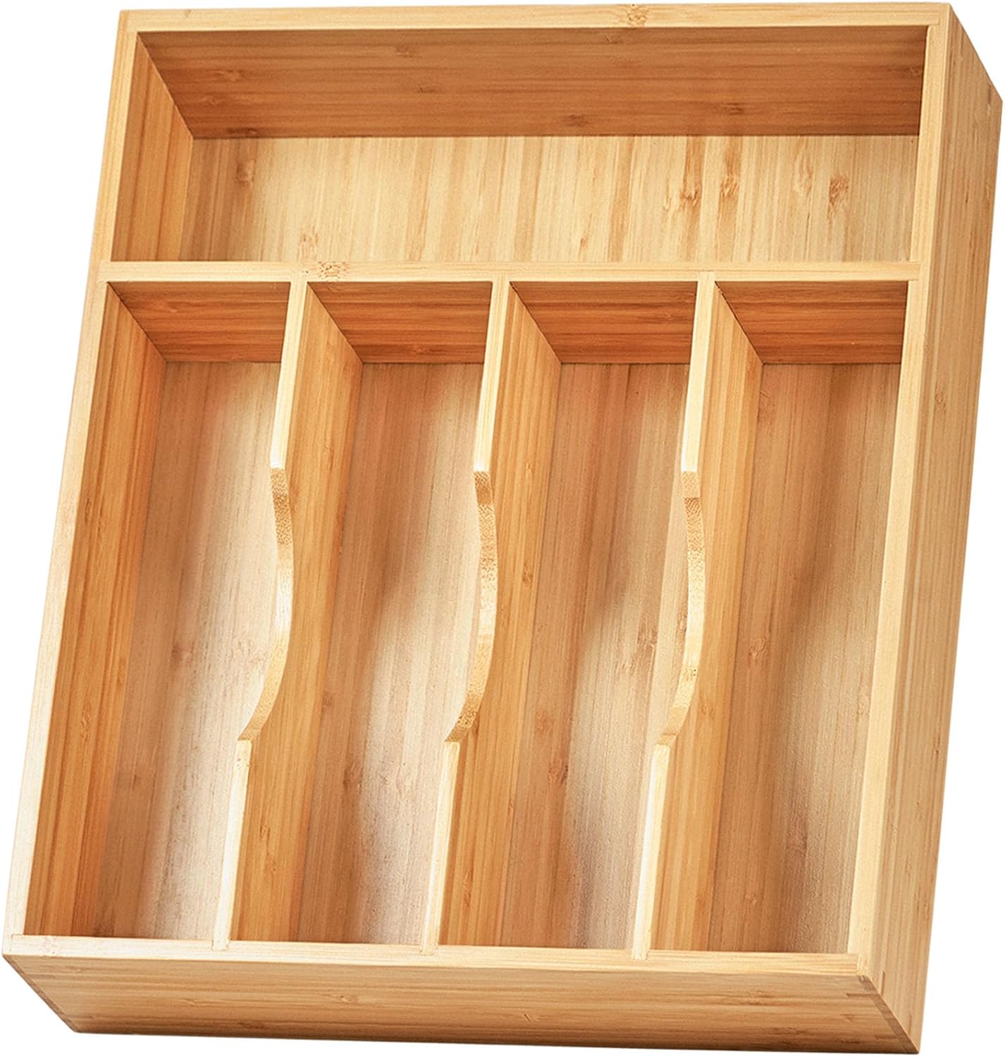 Organiz. cajones bambú cocina bandeja utensilios 11"