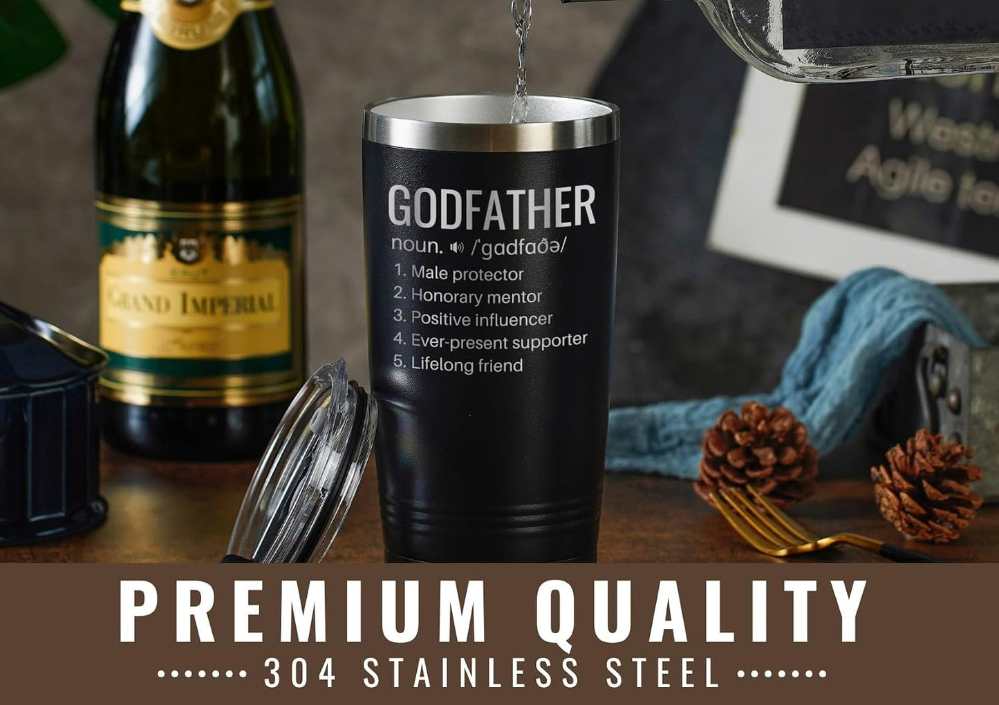 Taza viaje acero inox 20oz regalo padrino Día del Padre
