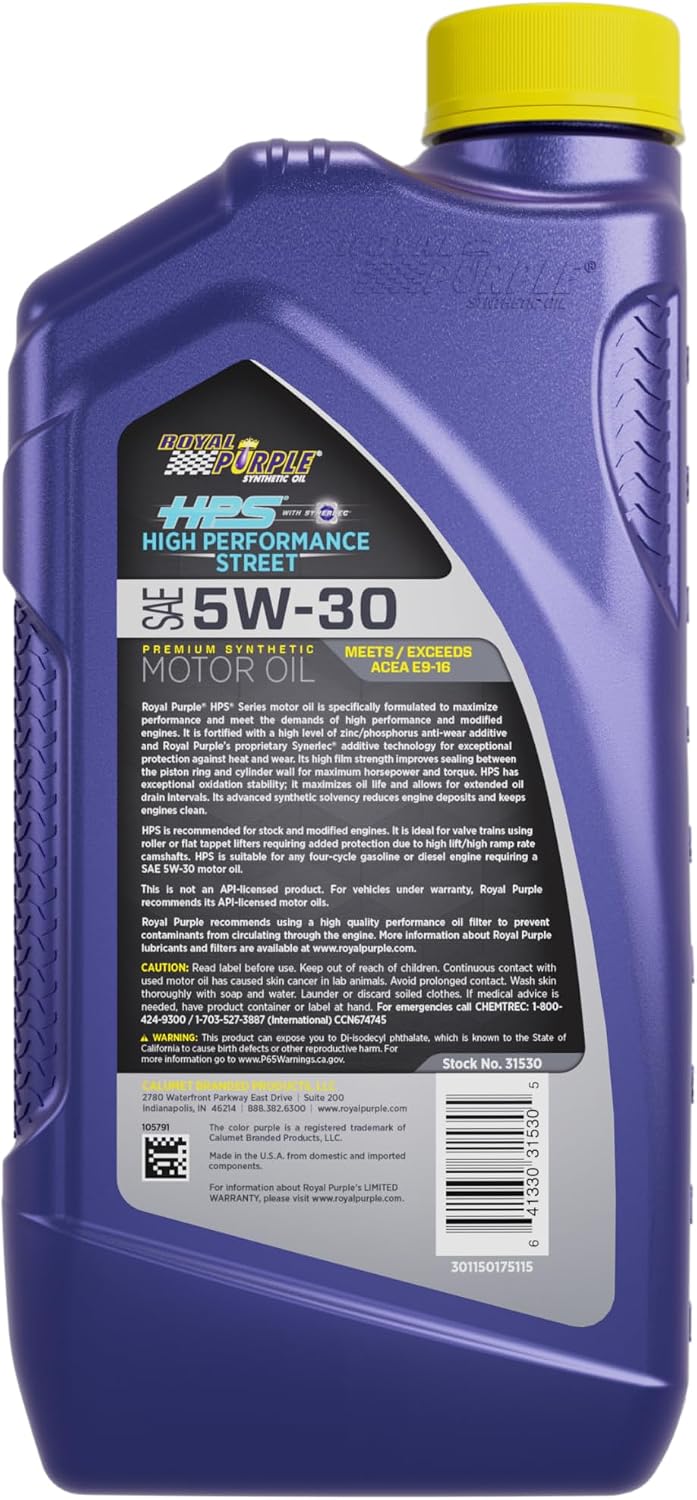 Aceite motor sintético HPS 5W-30 1qt