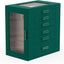 Joyero mujer 6 capas vidrio 5 cajones puertas verde