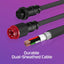 Cable USB-C a USB-A en espiral conector aviador 5 pines