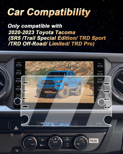 Protector pantalla vidrio templado 8" Toyota Tacoma 2020-23