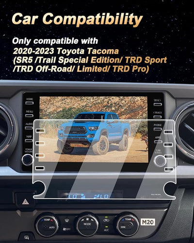 Protector pantalla vidrio templado 8" Toyota Tacoma 2020-23