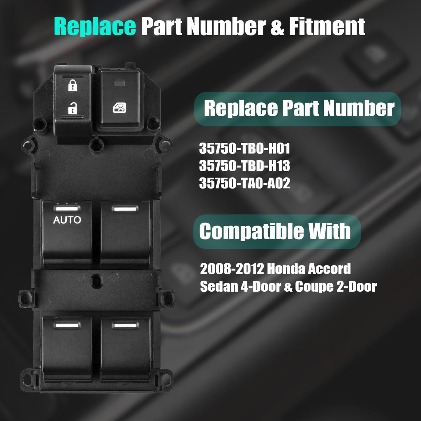 Interruptor control ventana Honda Accord 2012 35750-TB0-H01